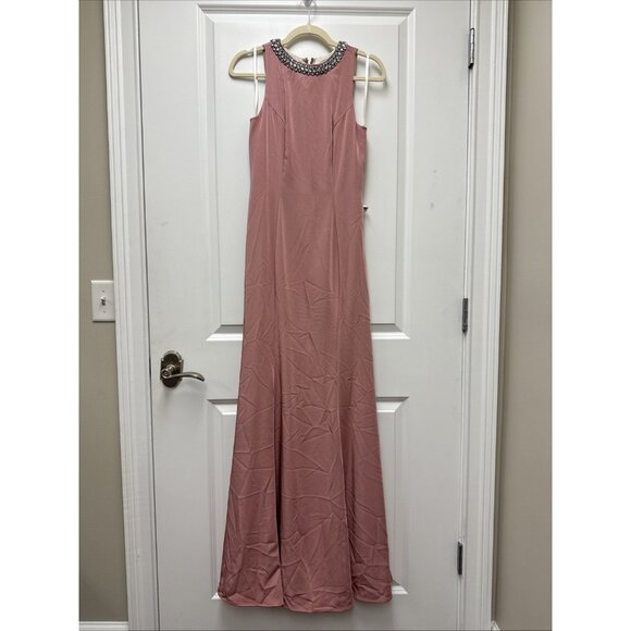 Mac Duggal Size 0 Pink 49093 Embellished Neck Trumpet Prom Formal Gown Dress - Picture 4 of 13